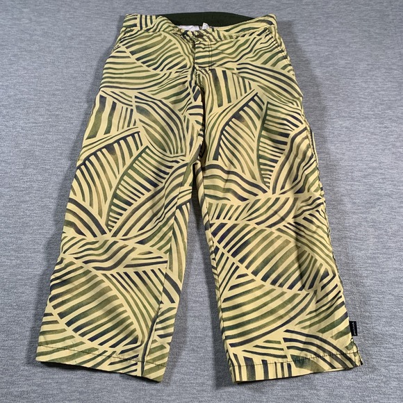 Prana Pants - Prana Pants Womens Small Abstract‎ Leaf Print Outdoor Hiking Polyester USA
